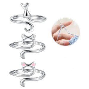 Alloy Crochet Rings Women Adjustable Sewing Accessories Crochet Tension Ring Silver Household Yarn Guide Ring