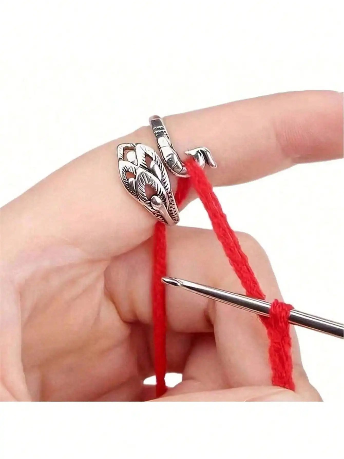 1/2/3/4pc Adjustable Knitting Loop Set: Crochet Loop, Knitting Ring Yarn Guides - Image 4