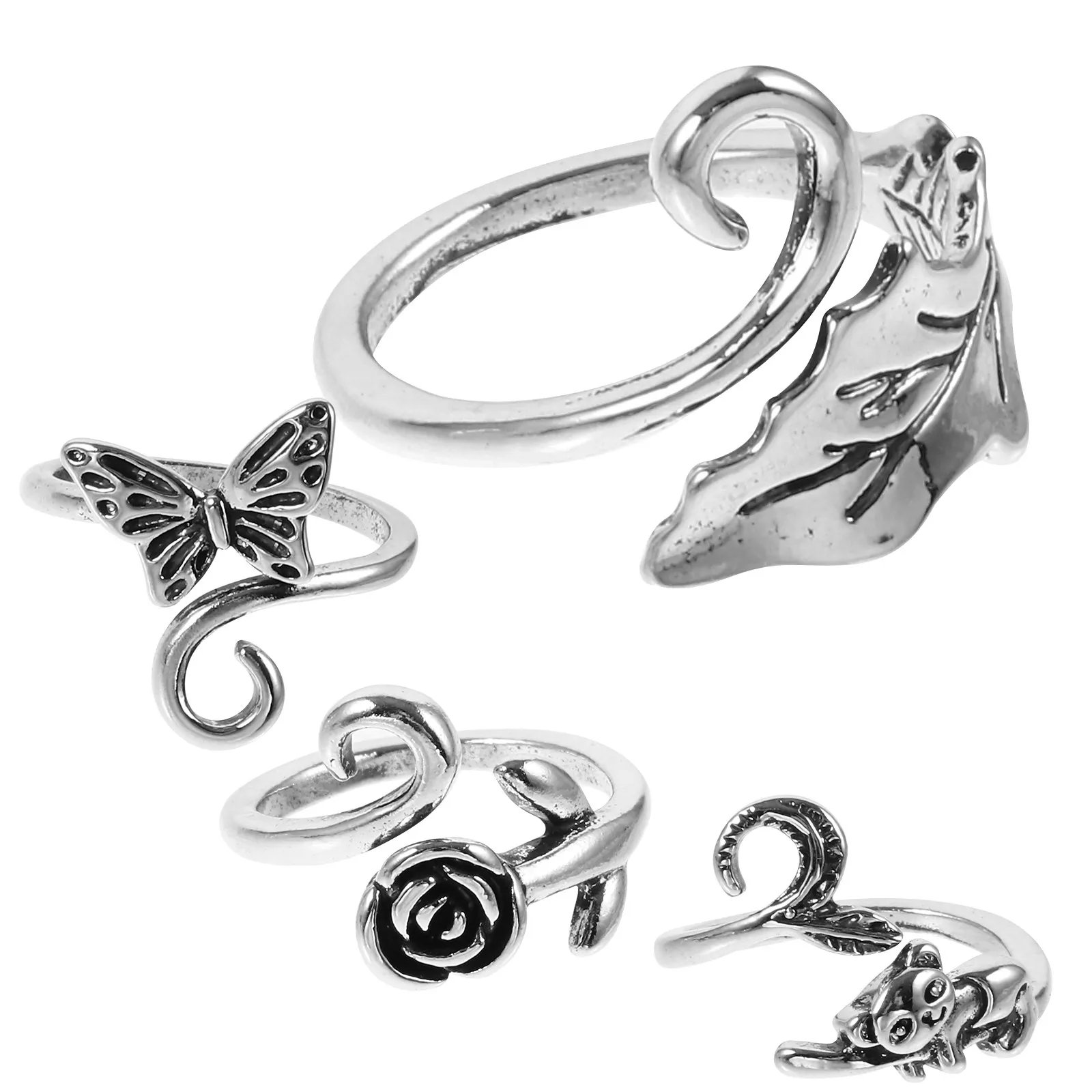 4Pcs Professional Metal Crochet Finger Rings Adjustable Yarn Tension Control Tool for Knitting Crocheting Finger Protection 4Pcs Professional Metal Crochet Finger Rings Adjustable Yarn Tension Control Tool for Knitting Crocheting Finger Protection